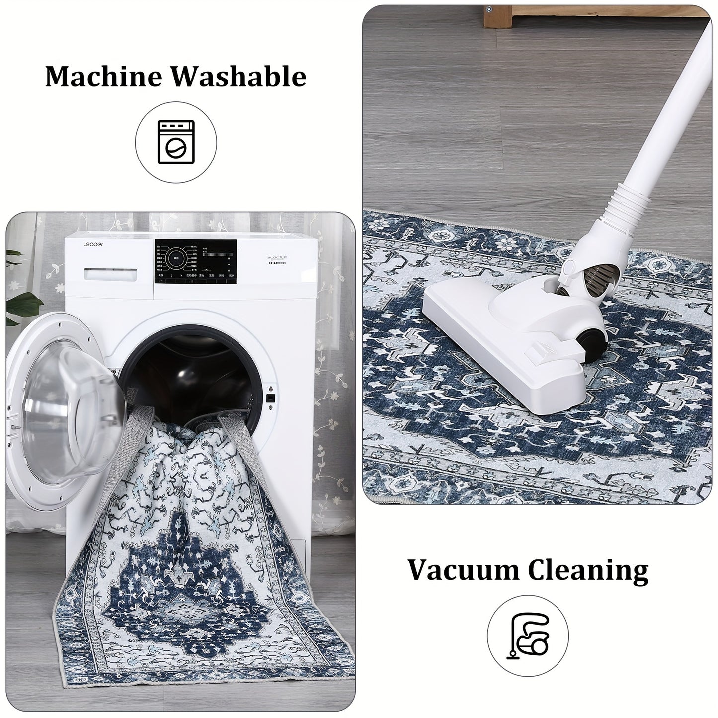 Vintage Floral Print Throw Floor Carpet Small Entrance Rug Washable Living Room Rug Easy Cleaning Rug Stain Resistant Indoor Carpet Non Slip Non Shedding Low Pile Soft Bedroom Rug Folding Rug For Dining Room Office Kitch