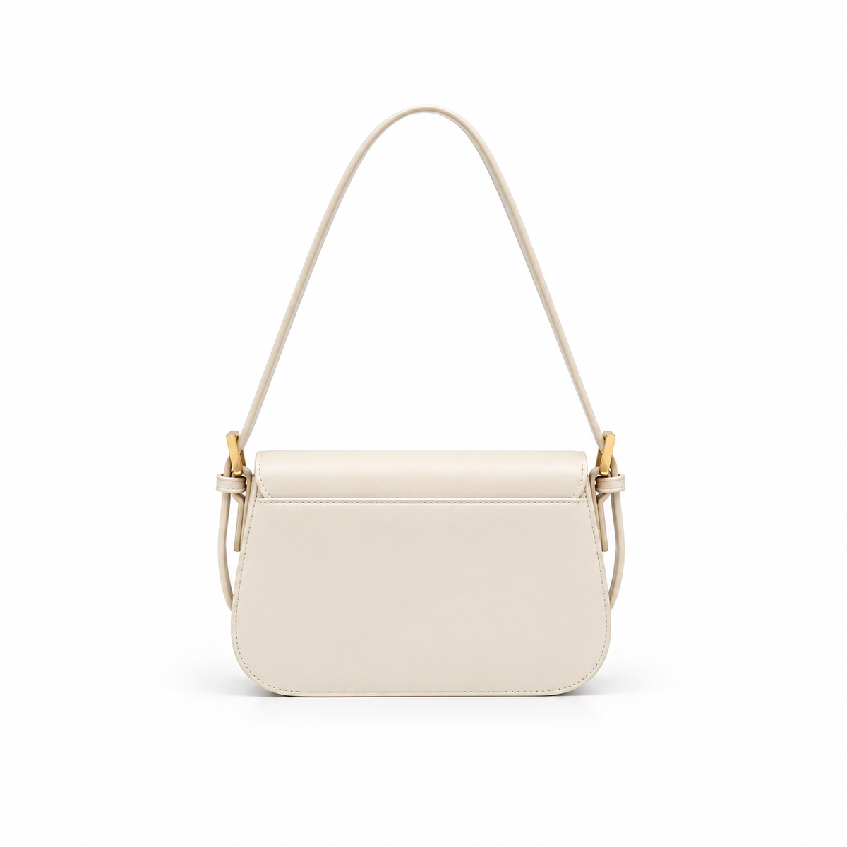 Elegant White Structured Leather Shoulder Bag