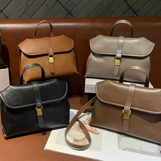 Leather Sling Bag High Quality Cambridge Bag Postman Bag Daily Commuter Style Leisure Minority Design Retro Handbag Shoulder Shoulder Satchel
