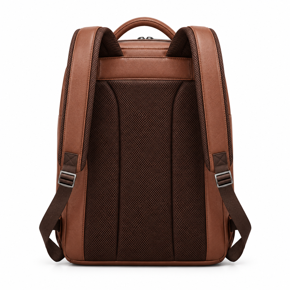 Classic Brown Backpack With Zippered Compartments