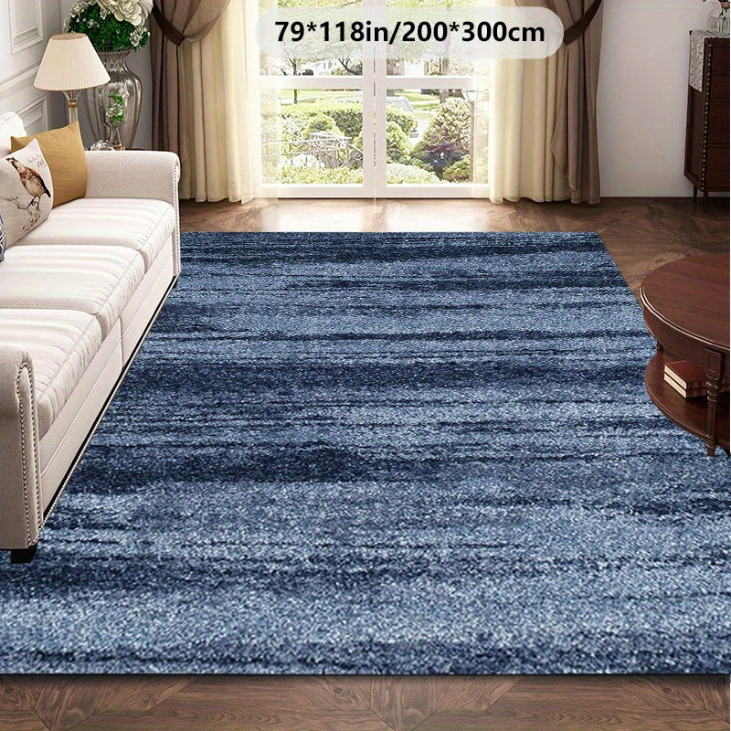 Large Blue Gradient Area Mat - Soft, Machine Washable, Non-Slip Backing, 71" x 180cm, Modern Nordic Style for Living Room, Bedroom, Office, Indoor/Outdoor Decorative Mat Mat, Rugs for Living Room