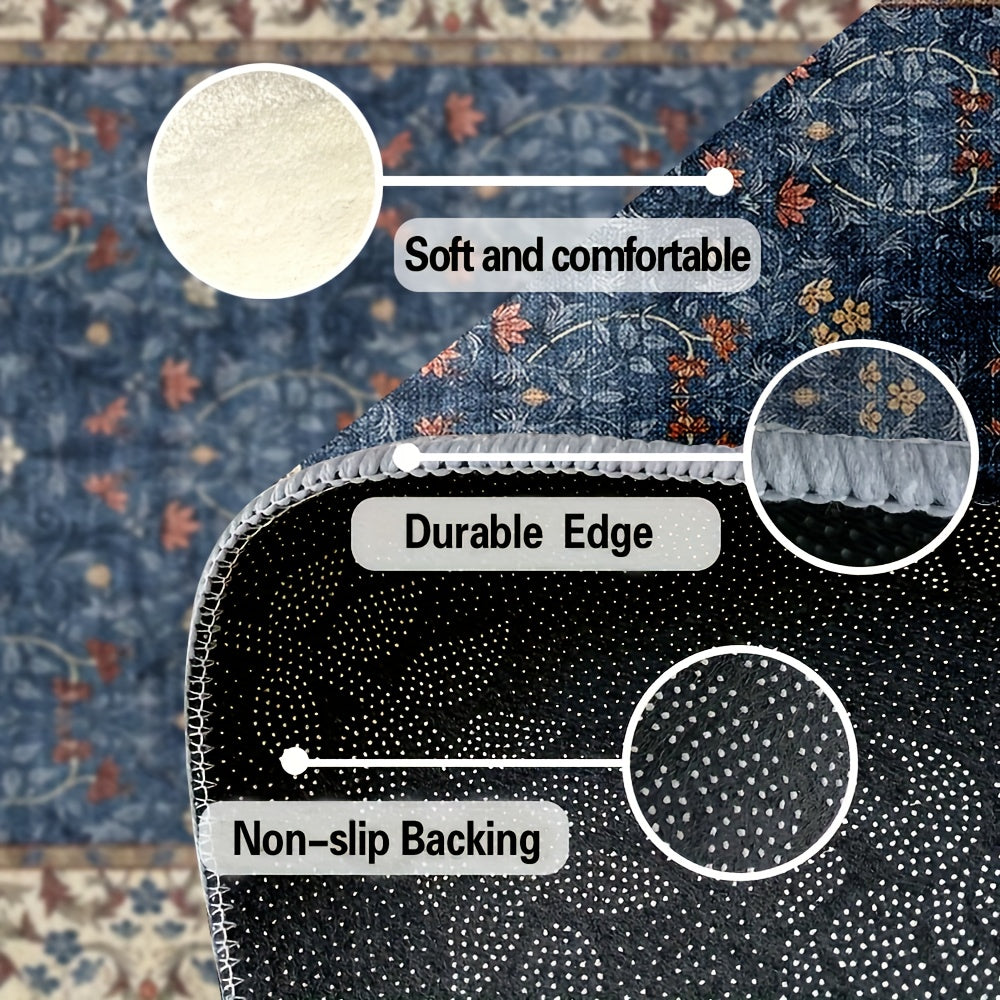 1pc KOKOLOLEE Luxury Bohemian Paisley/Striped//Tortoiseshell Carpet - Non-Slip Machine Washable Soft Rectangular Suitable for, Bedroom, - Jumbo Sizes Available, Decor, 100% Polyester Fiber