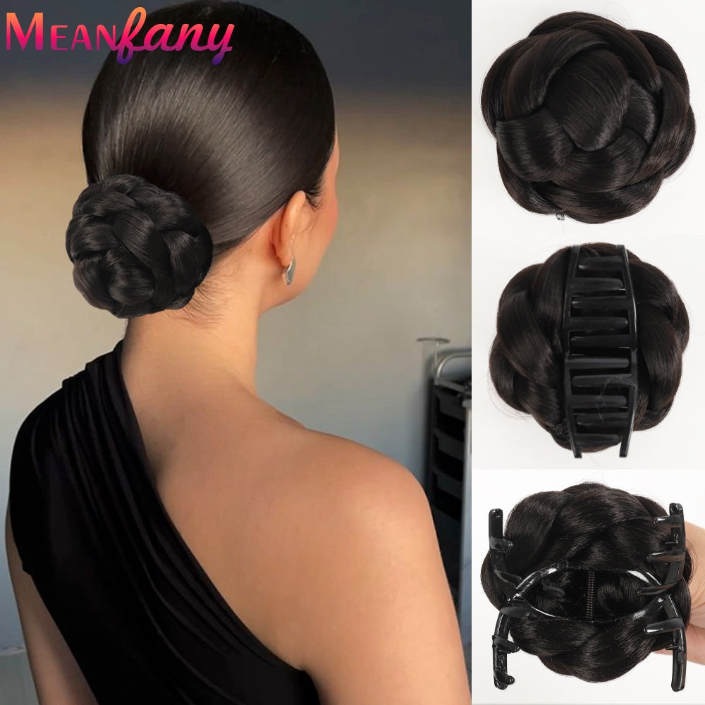 Lazy Hair Bun Maker with Claw Clip - Synthetic upgraded claw clip hair bun Elegant High-Temperature Fiber Hairpiece for Women, Easy-to-Use, No Tools Required, Perfect for Casual Styles, Hair Accessories for Women
