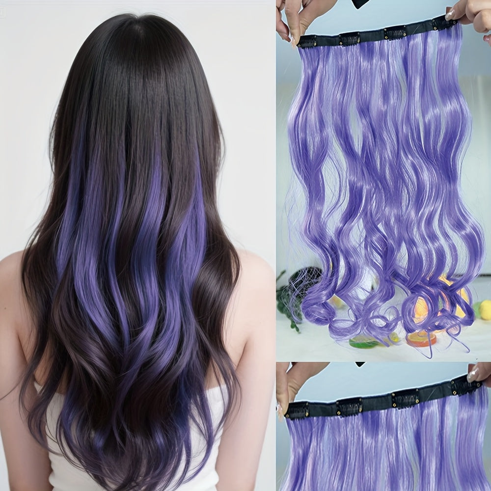 18 Inch Long Curly Clip-in Hair Extensions - Women's Versatile 4 Clip Design, Multi-color Optional, Suitable for Halloween and Christmas, New Year and other festive occasions, Easy to use