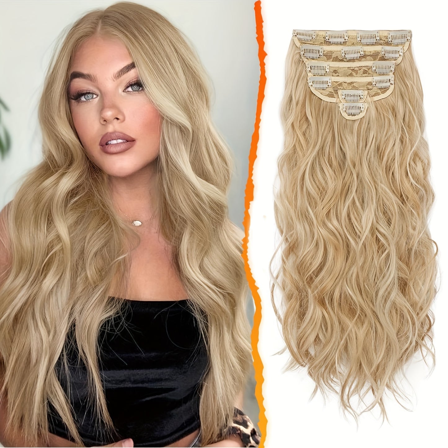 20 Inch Wavy Clip In Hair Extensions For Women