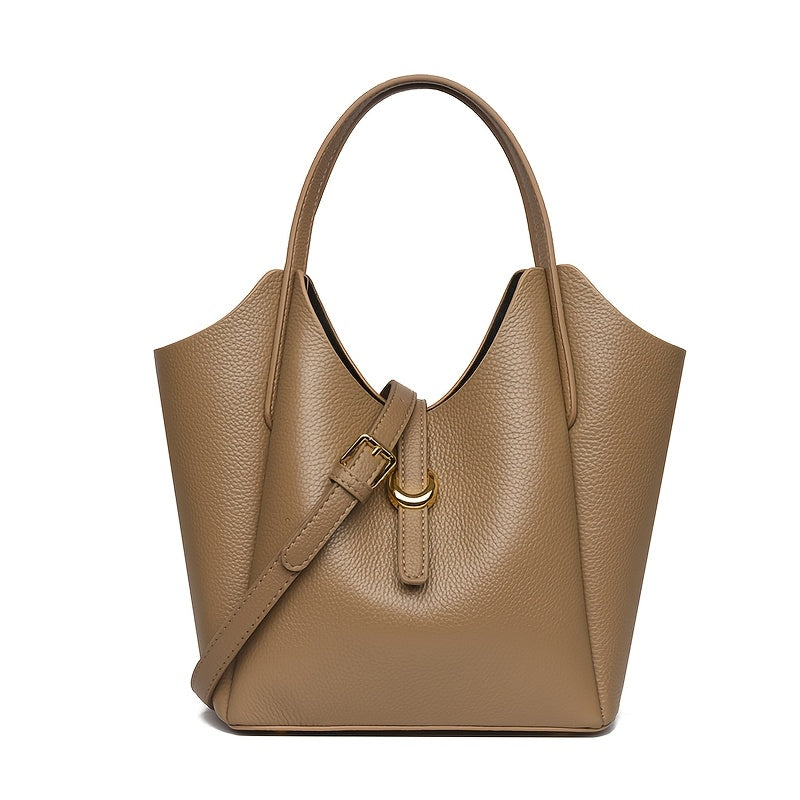 Leather Tote Bag for Women, Large Capacity, Classic Versatile Handbag with Zipper Closure, Edge Paint Detail, Perfect for Office Commute - Mixed Color