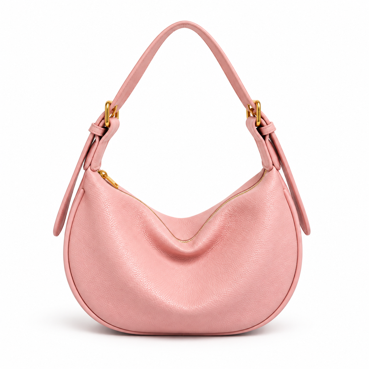 Blush Pink Crescent Hobo Shoulder Bag