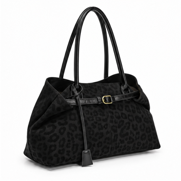 Black Leopard Print Luxury Shoulder Bag