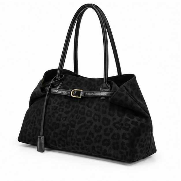 Black Leopard Print Luxury Shoulder Bag