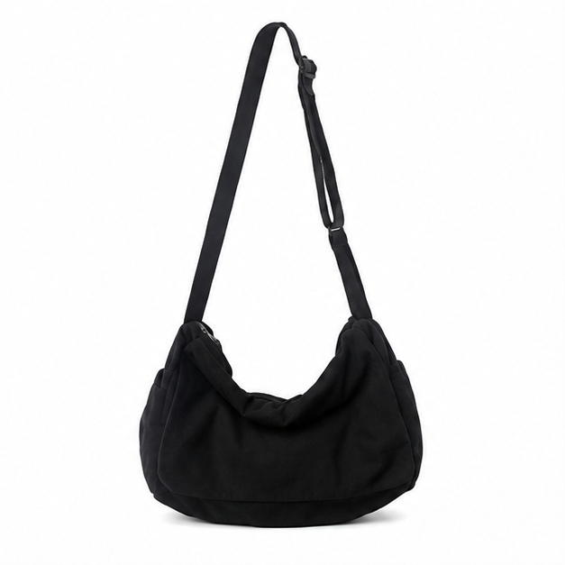 Black Slouchy Adjustable Shoulder Bag