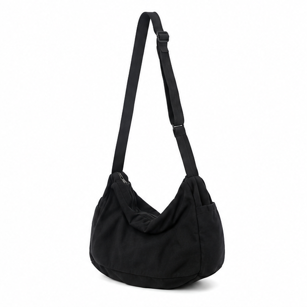 Black Slouchy Adjustable Shoulder Bag