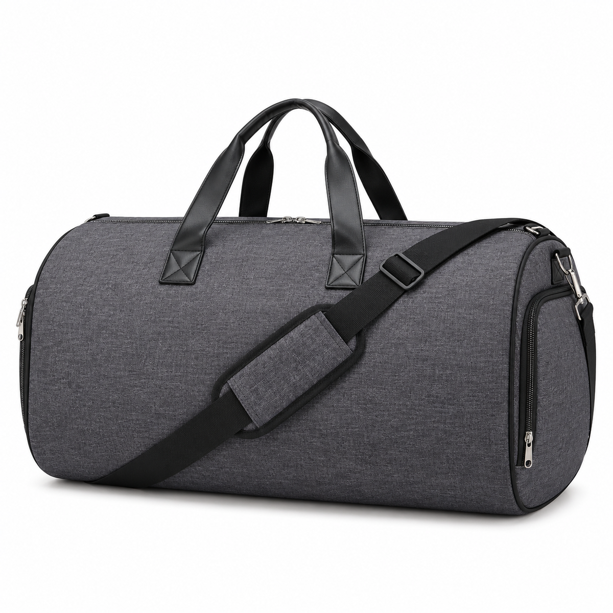 Charcoal Grey Convertible Garment Overnight Bag