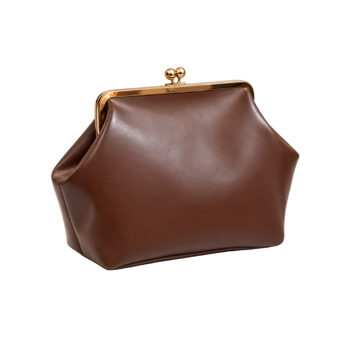 Chocolate Brown Vintage Kiss Lock Clutch