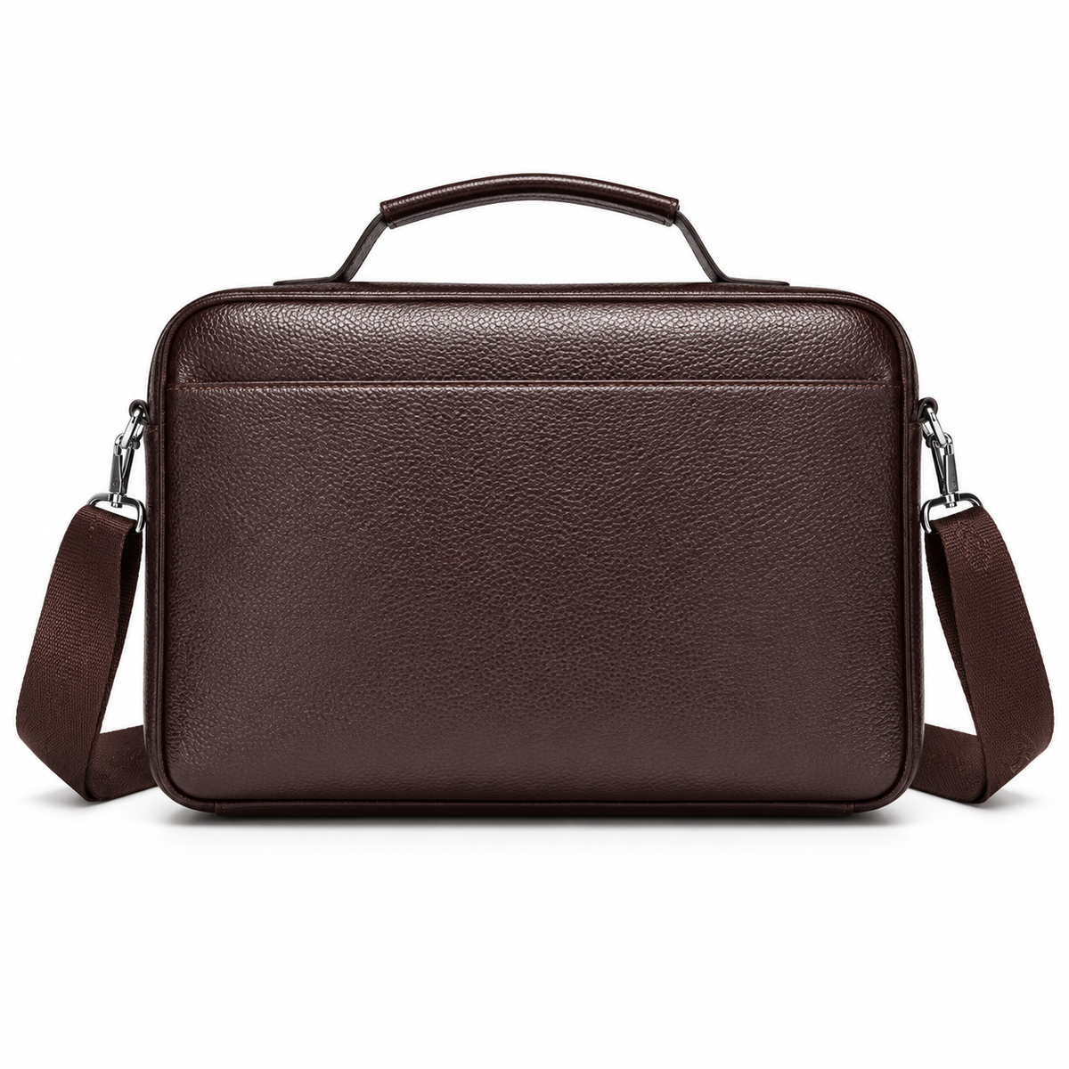 Classic Brown Leather Briefcase Shoulder Bag