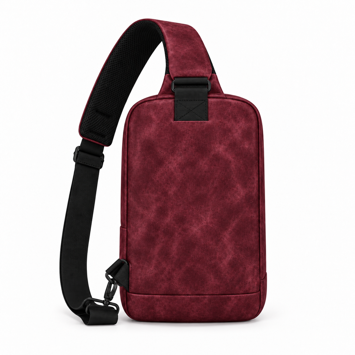 Maroon Textured Crossbody Sling Bag