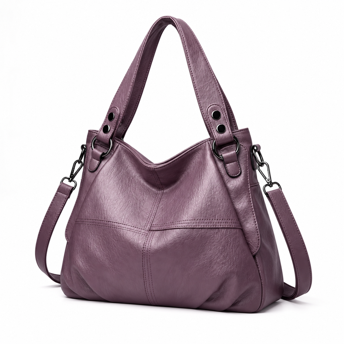 Elegant Purple Hobo Bag With Strap