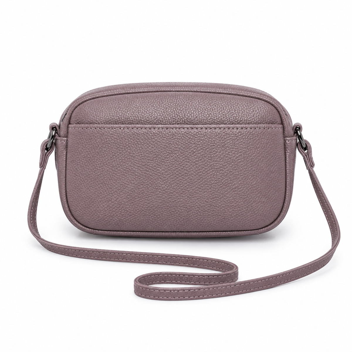 Dusty Mauve Textured Flap Crossbody Bag