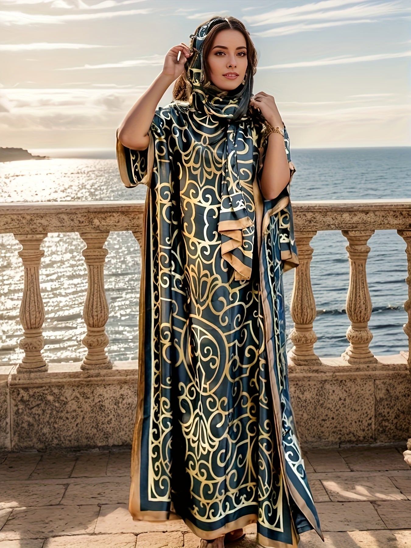 Elegant And Comfortable Long Shirts And Dresses With The Same Series Of Scarves