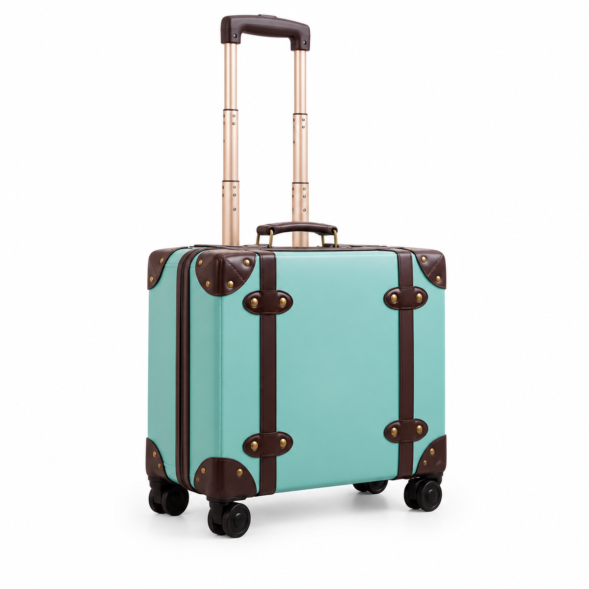 Mint Green Vintage Style Leather Trolley