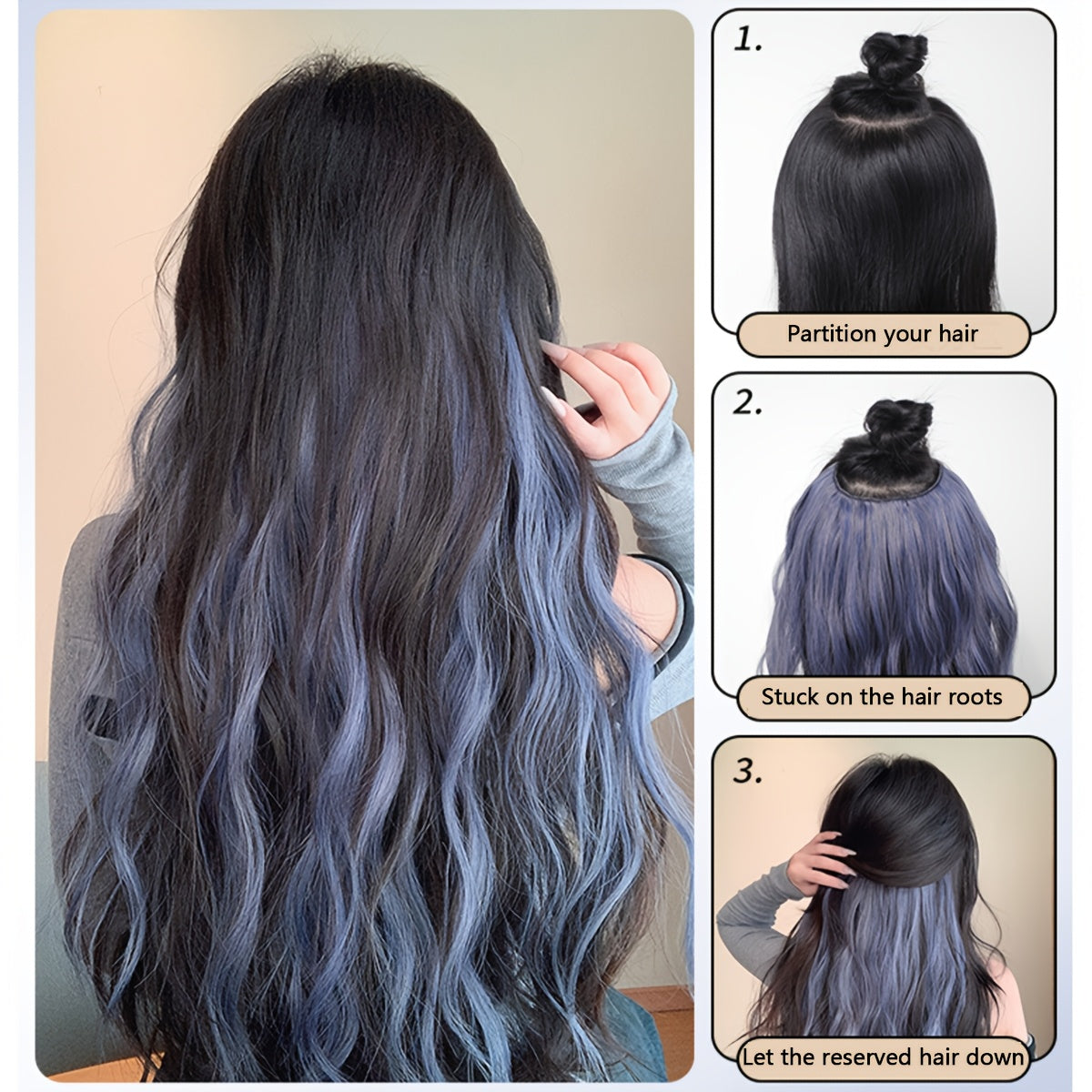 18 Inch Long Curly Clip-in Hair Extensions - Women's Versatile 4 Clip Design, Multi-color Optional, Suitable for Halloween and Christmas, New Year and other festive occasions, Easy to use