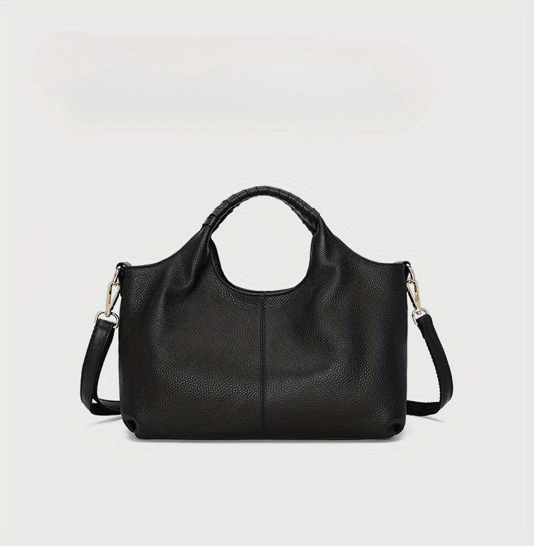 Genuine Leather Women’s Handbag - Soft Cowhide Crossbody & Shoulder Bag with Zipper Closure