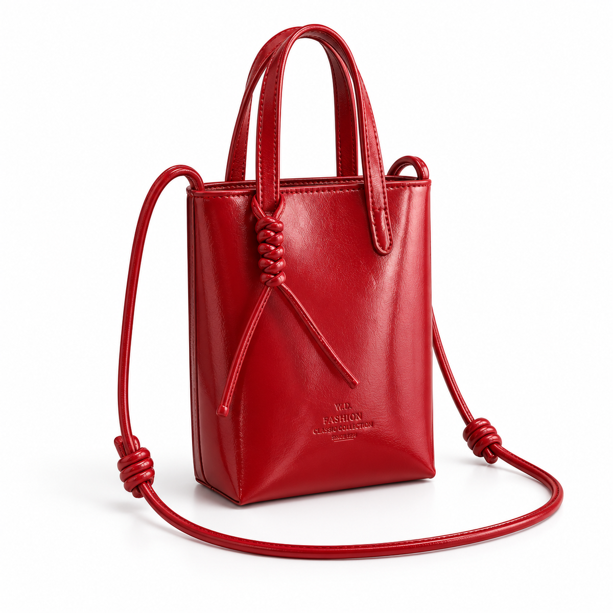 Elegant Red Mini Crossbody Tote Bag