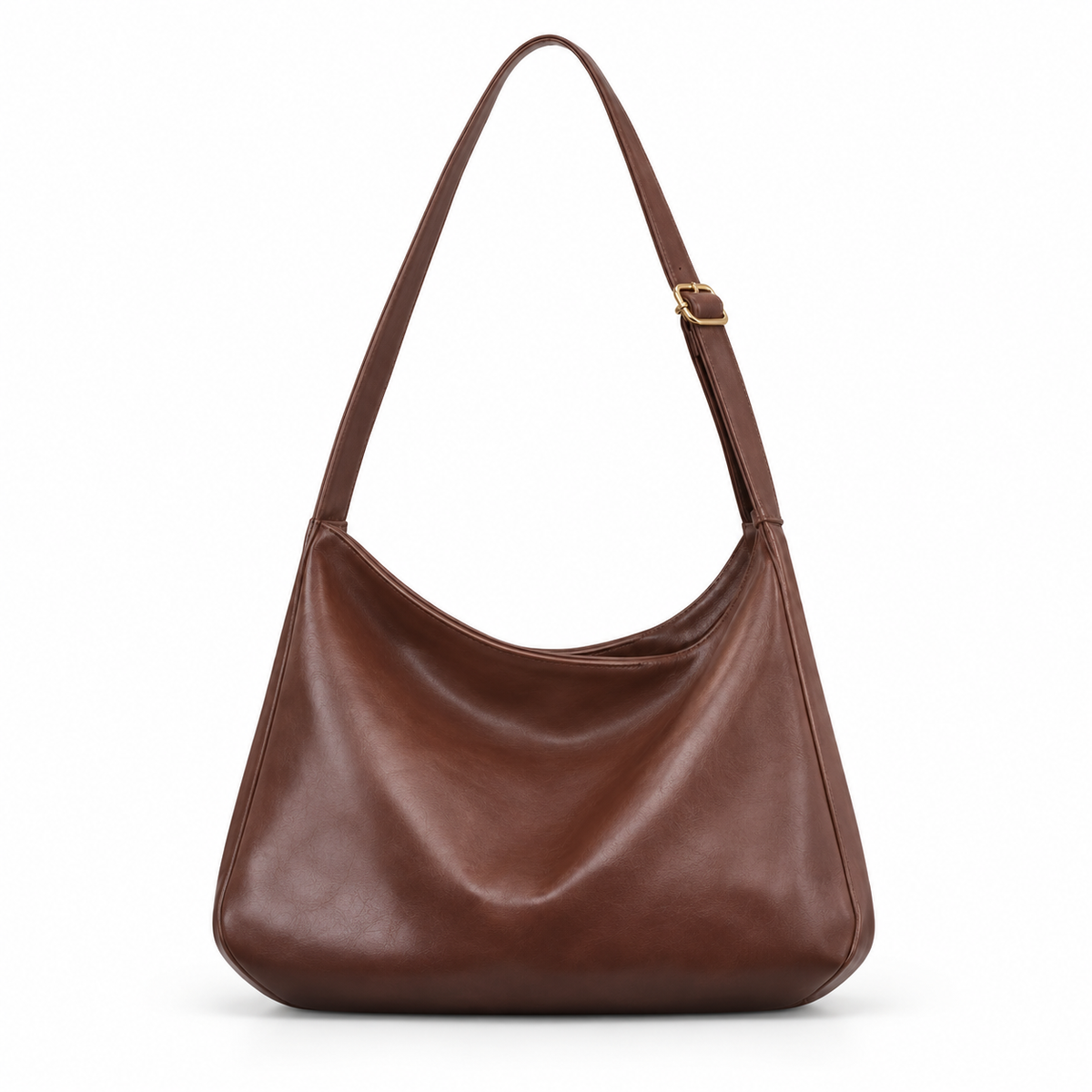 Classic Brown Slouchy Adjustable Crossbody Bag