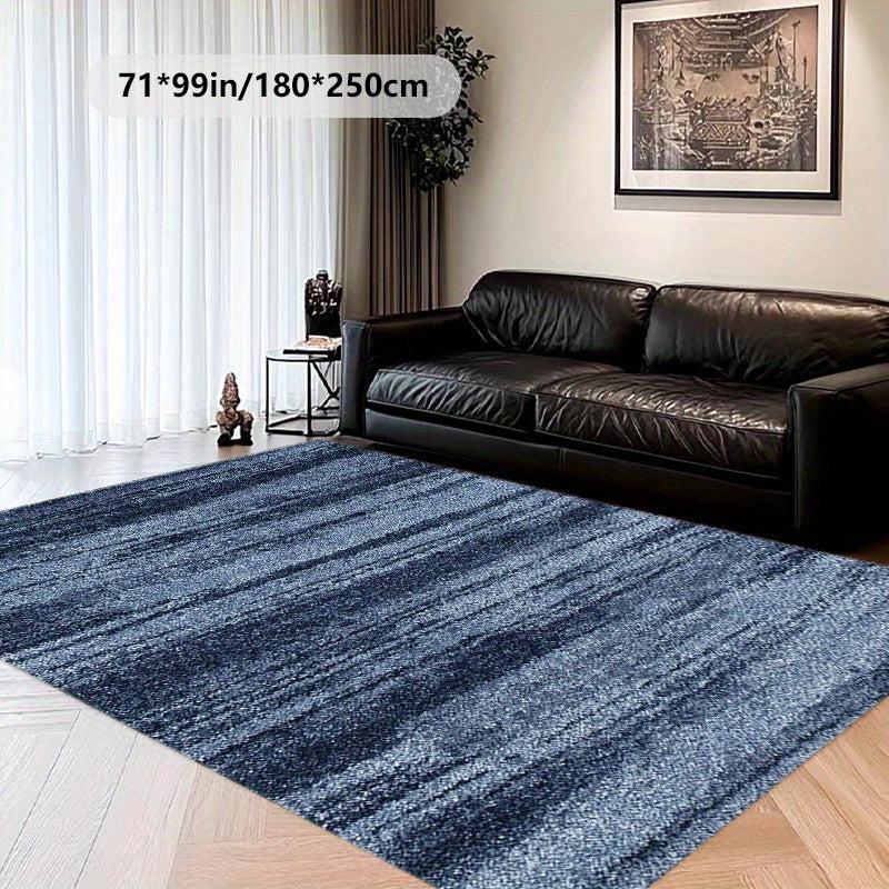 Large Blue Gradient Area Mat - Soft, Machine Washable, Non-Slip Backing, 71" x 180cm, Modern Nordic Style for Living Room, Bedroom, Office, Indoor/Outdoor Decorative Mat Mat, Rugs for Living Room
