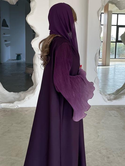 Women's Elegant Arabic Abaya Robe - Long Sleeve Islamic Muslim Wedding & Everyday Dress, Formal Events - Machine Washable Non-See-Through Abaya Gown