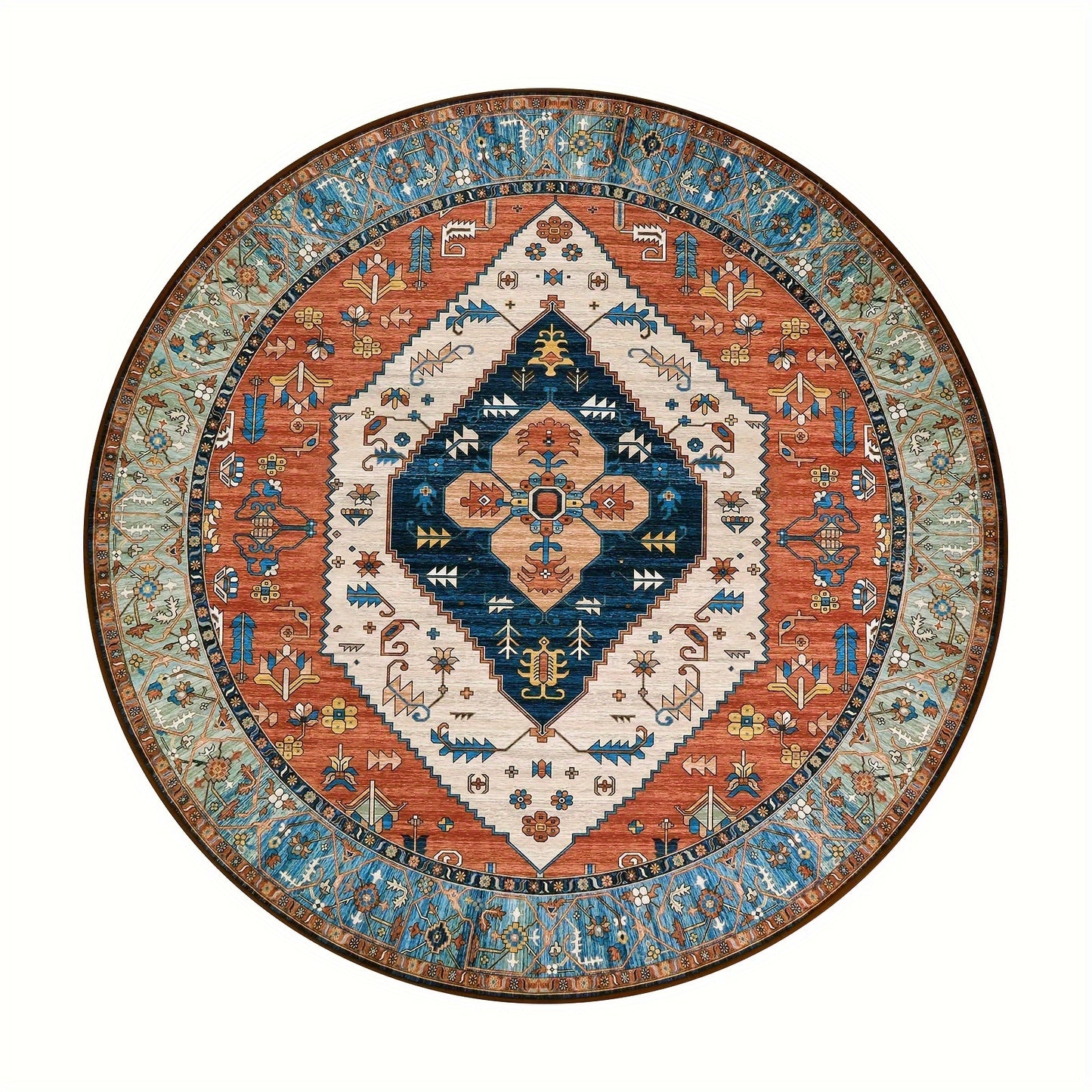 [Vintage Boho Carpet] Colorful Polyester Vintage Boho Washable Mat Runner | Floral & Geometric Design, Perfect for Hallways, Kitchens, Bedrooms, and Entryways Rugs