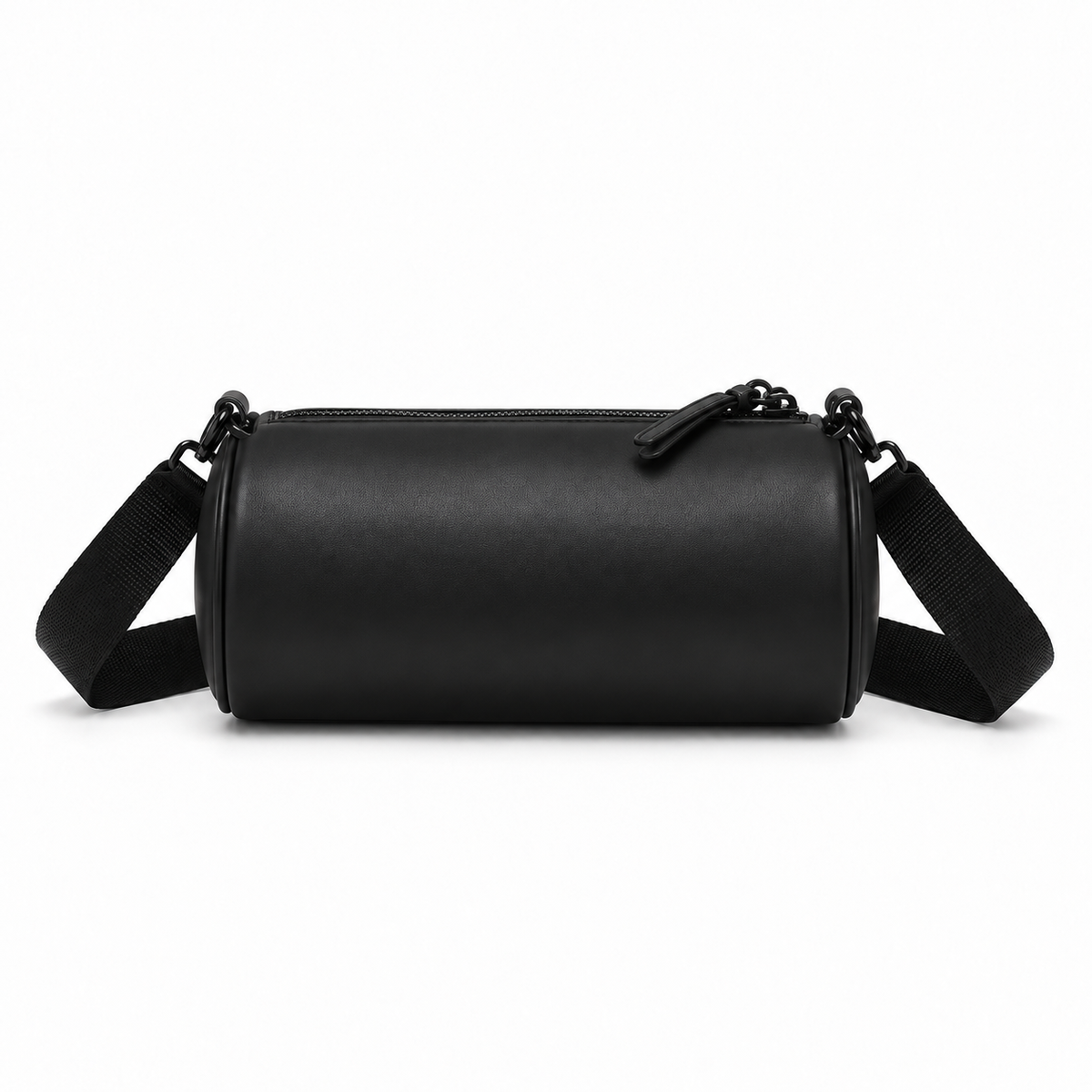 Black Cylindrical Chain Crossbody Shoulder Bag