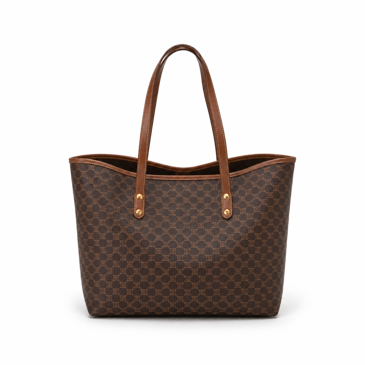 Coffee Monogram Pattern Everyday Tote Handbag