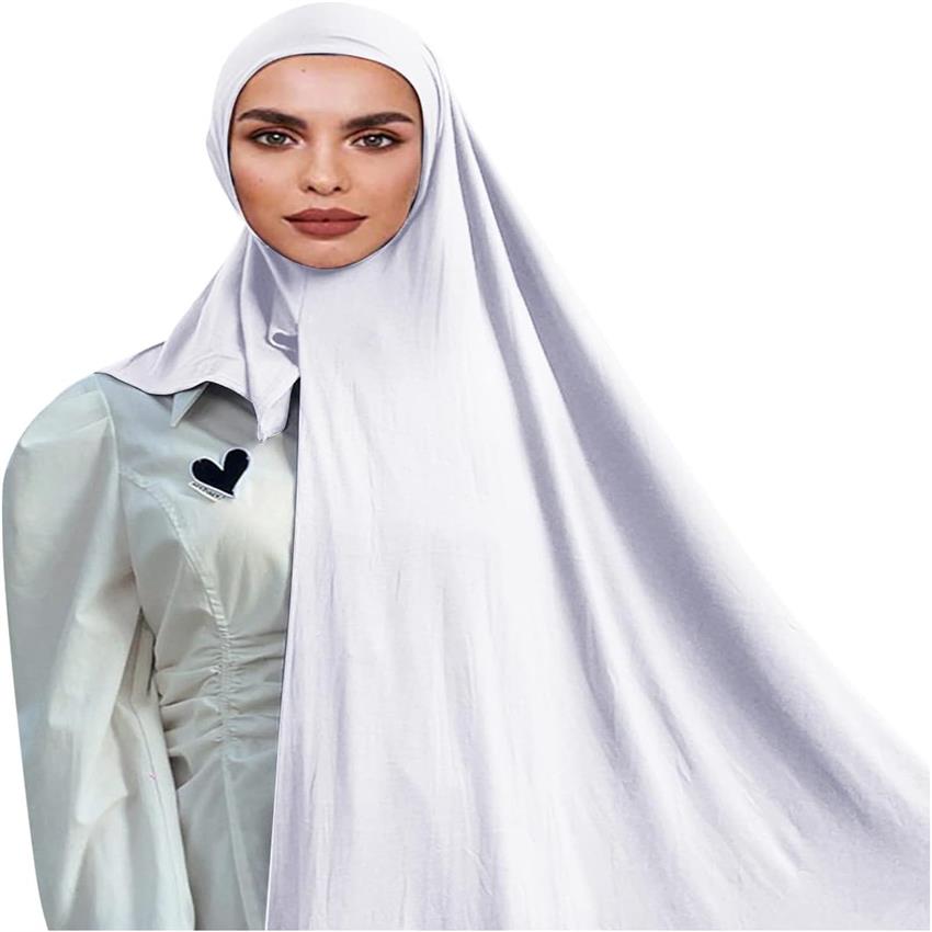 Muslim Hijab Scarf - Elegant Long Prayer Shawl, Lightweight Islamic Khimar Abaya for Women, Modest Muslim Clothing Accessory for Daily & Special Occasions - Easy-Care Hijab Scarf