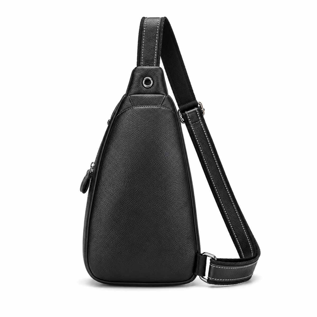 Black Textured Crossbody Sling Bag