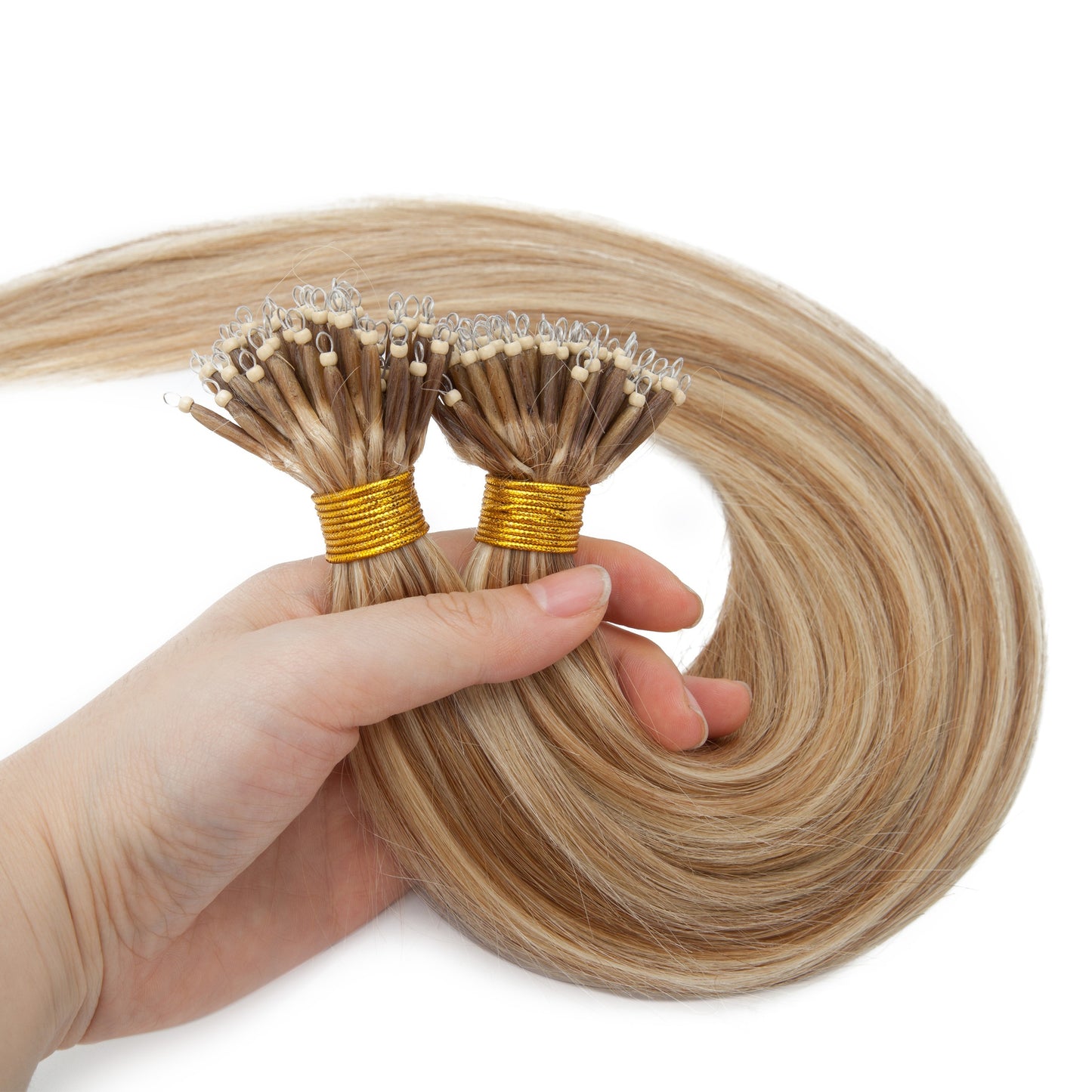 16-24 Inch Nano Ring Hair Extensions Human Hair Highlight Nano Link Hair Extensions