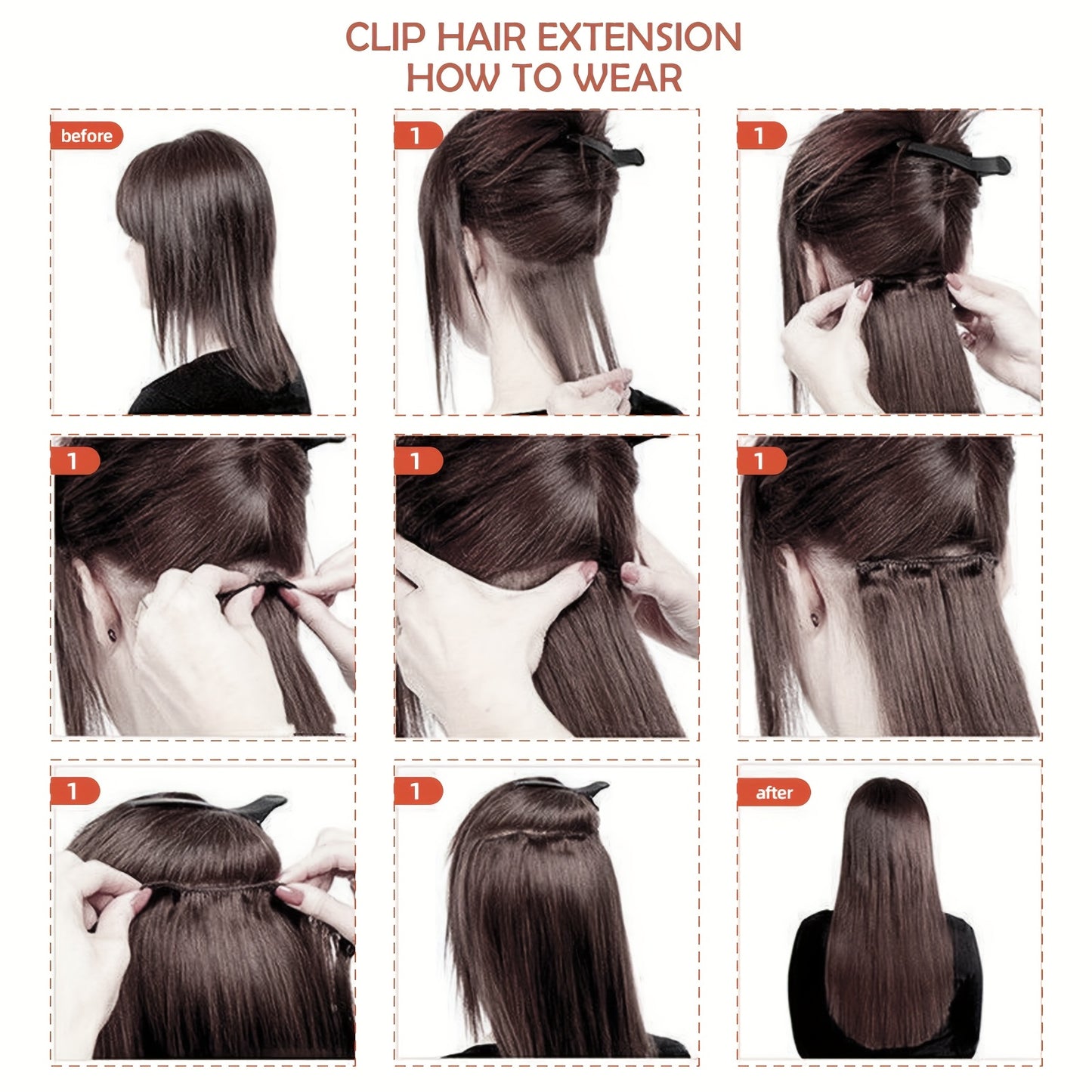 12-16 Inch Real Hair Clip In Hair Extensions Real Hair Clips Invisible Hair Extensions 3pcs/Pack, Real Hair Wigs, Hair Extensions For Women