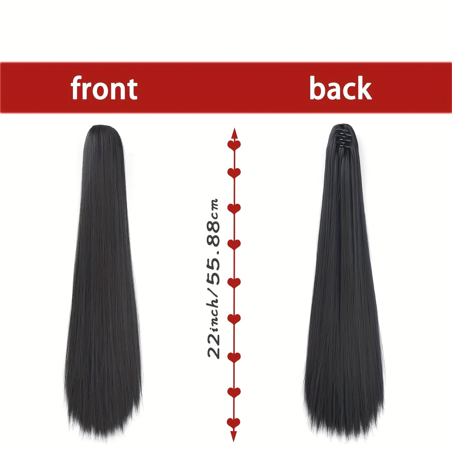 Synthetic Ponytail Extensions with a Long, Straight Design, Perfect for Women Seeking an Elegant Look for Everyday Hair Accessories.