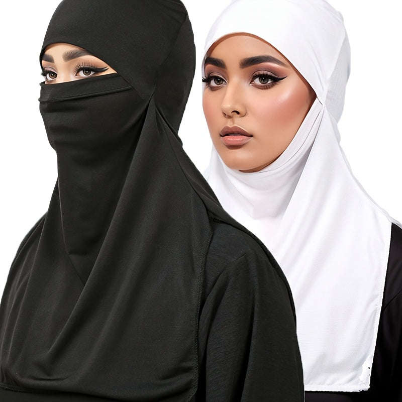 1pc Muslim Women's Hijab Scarf - Breathable Lightweight Sun & Wind Protection, Non-Elastic Soft Fabric, Vintage Style Smooth Texture Cover for Daily Use, Prayer