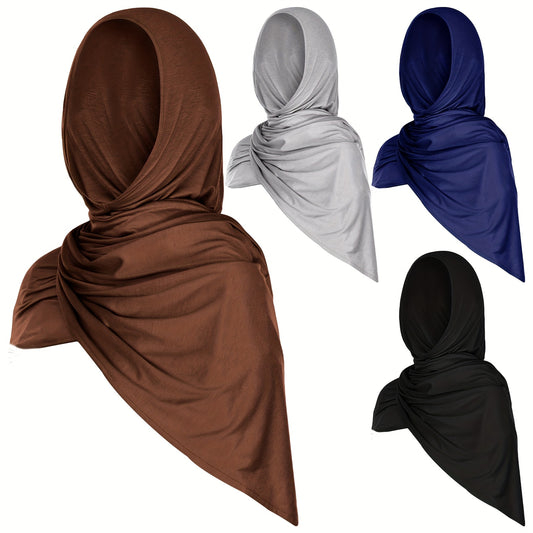 4pcs Instant Hijab For Women Bamboo Jersey Hijab Pinless Ramadan Islamic Muslim Head Wraps Premium Head Scarf Shawl Turban