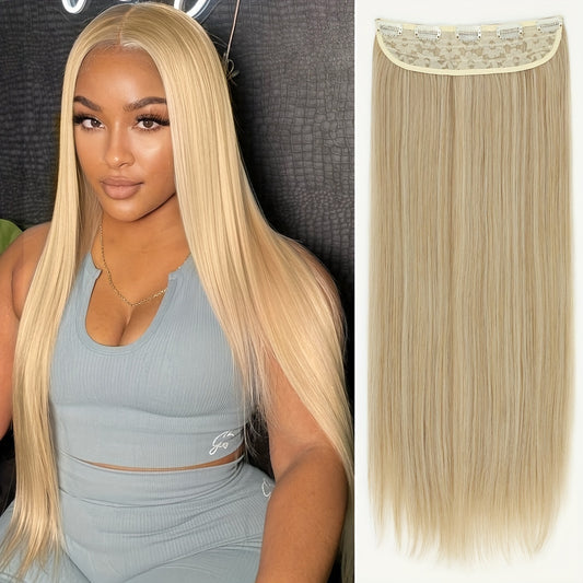 Ombre Colored 24-Inch Long Wavy Curly Synthetic Hair Extensions with a Clip Design