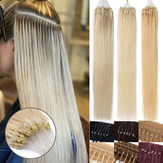 Remy Human Hair 100 Strands Invisible Micro Ring Hair Extensions