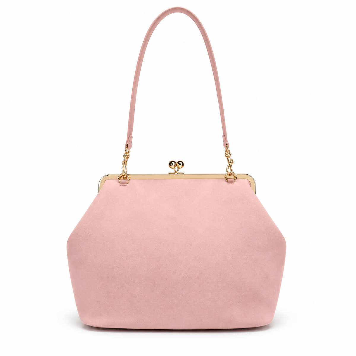 Blush Pink Vintage Kiss Lock Clutch Bag