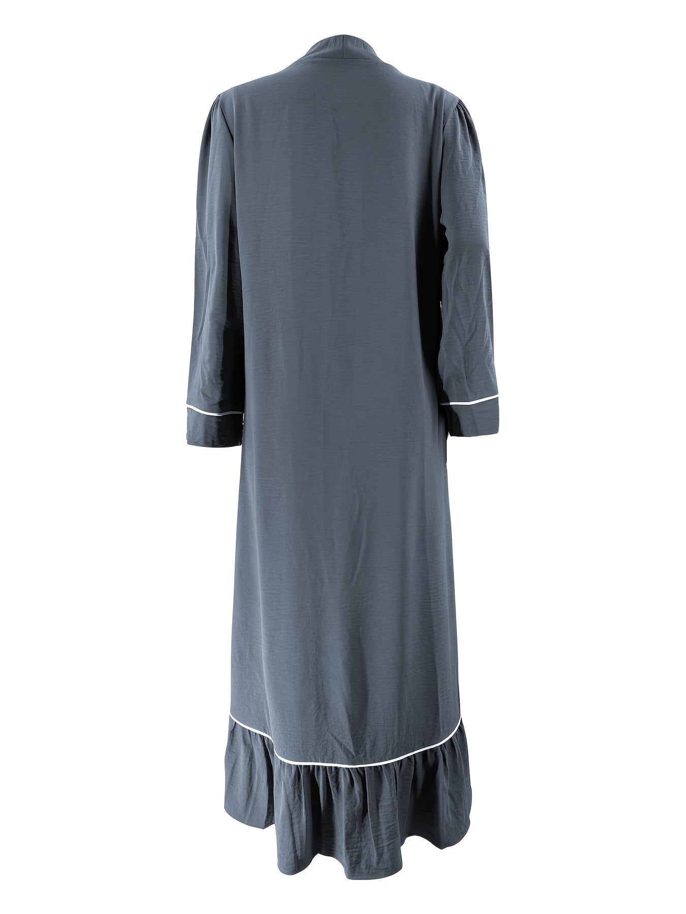 Women's Solid Color Long Emirati Abaya with a Matching Long Robe Set.