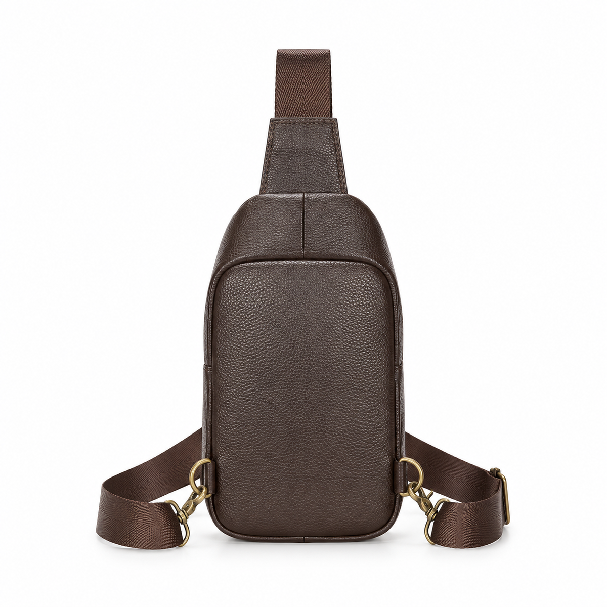 Classic Brown Textured Crossbody Sling Bag