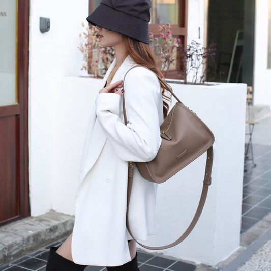 Genuine Leather Women's Crossbody Shoulder Bag - Premium Top-Grain Cowhide, Sleek Minimalist Design with Zipper Closure,Versatile for Casual & Formal Occasions