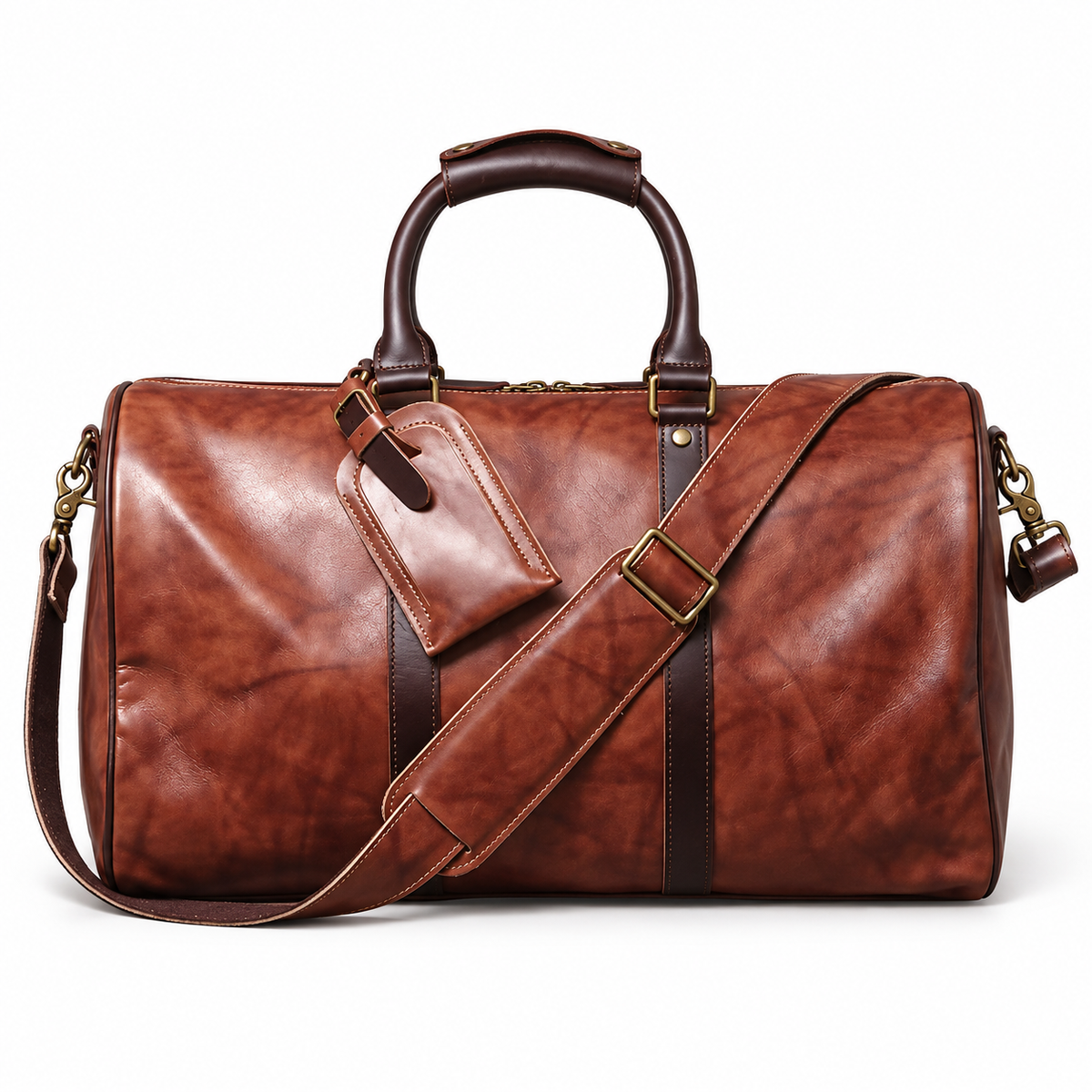Vintage Brown Overnight Travel Duffel Bag