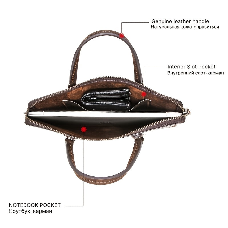 Women Genuine Leather Laptop Bag Handbag Briefcase for MacBook Pro 13'' Notebook Gift