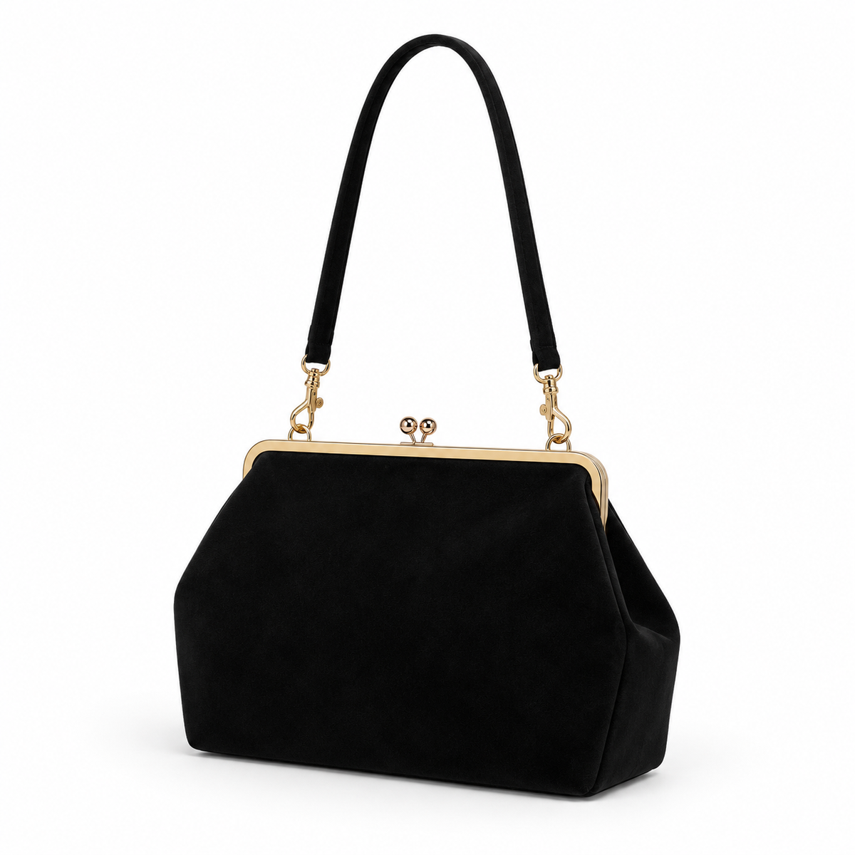 Elegant Black Gold Frame Clutch Bag