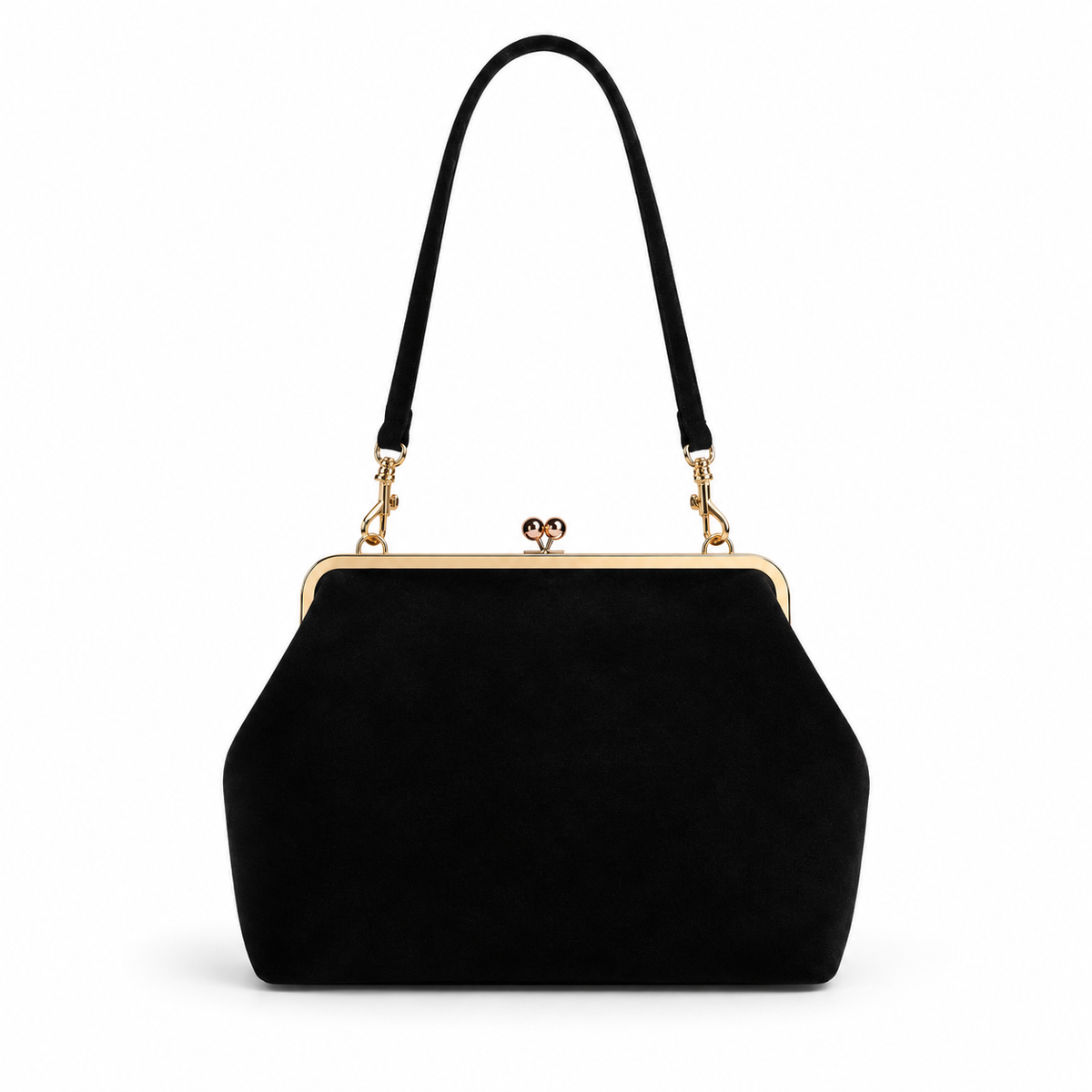 Elegant Black Gold Frame Clutch Bag