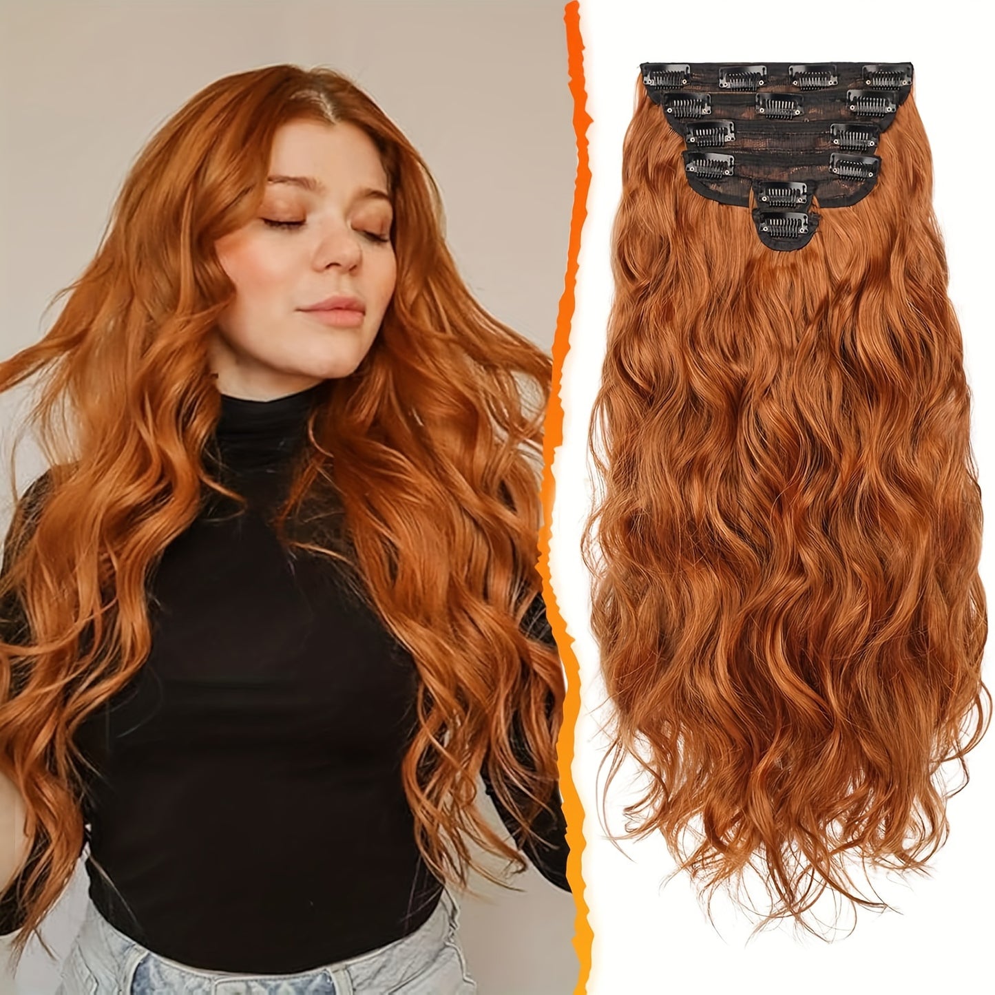 20 Inch Wavy Clip In Hair Extensions For Women